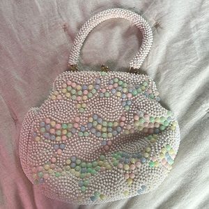 Goldco rainbow beaded vintage handbag